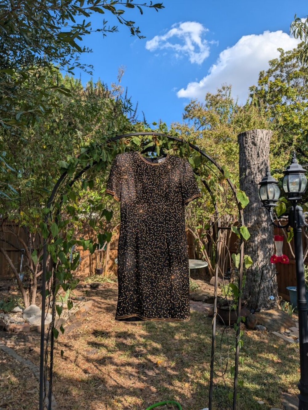 Vintage Papelle Black Gold Sequin Beaded Sheath Dress Cocktail